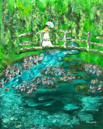 Lady on Monet's Bridge